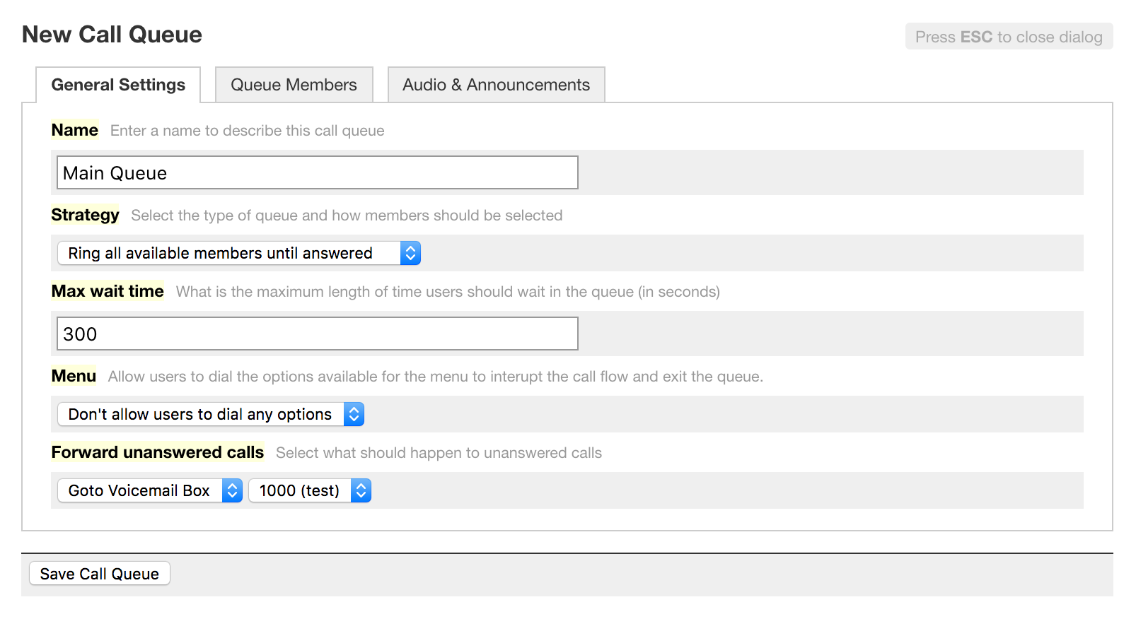 General Settings