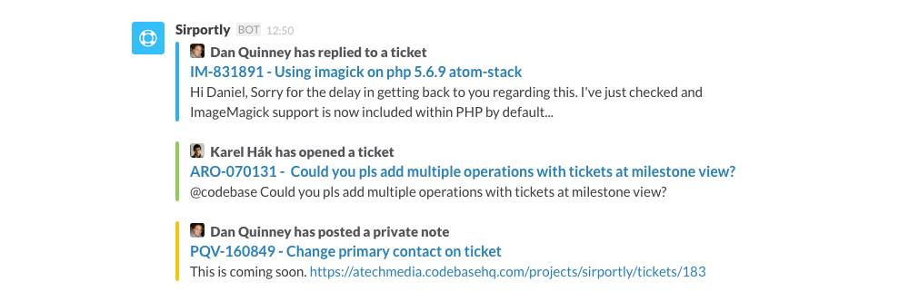 Slack notifications