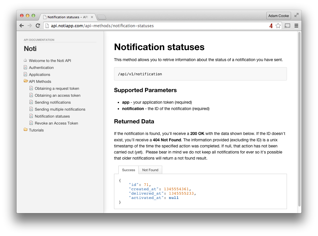 API Docs Screenshot