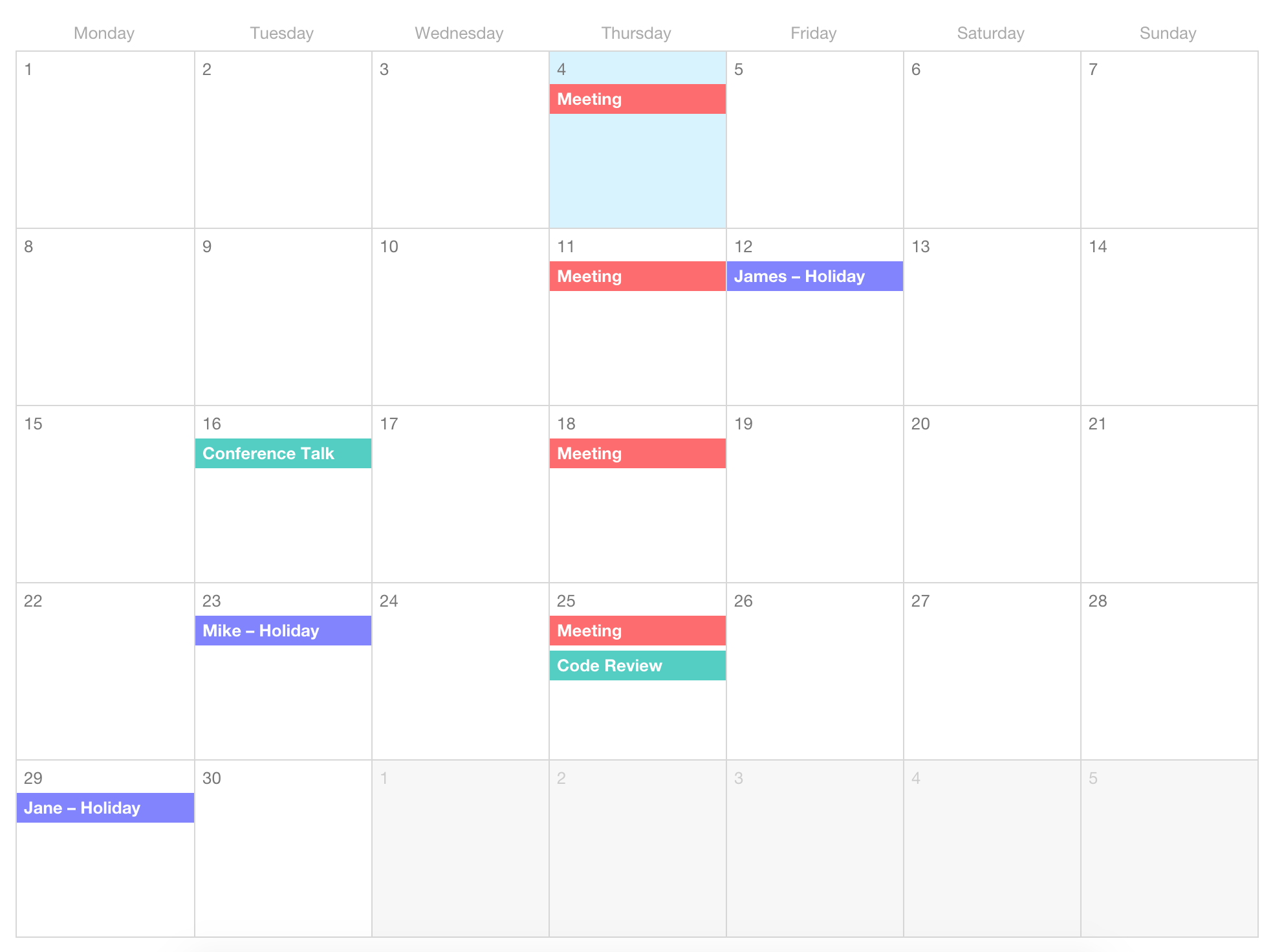 Calendar View